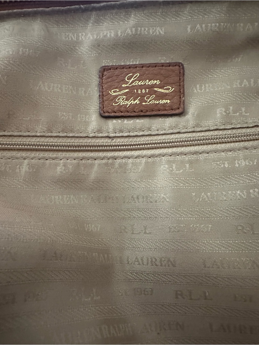 Lauren Ralph Lauren Large Chestnut Brown Luxury Leather Tote | Gold Hardware - Picture 8 of 16